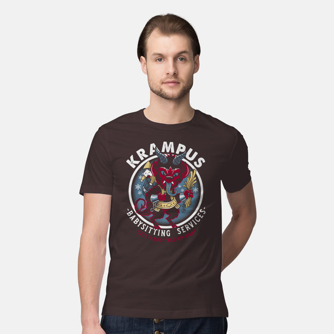 Krampus Babysitting Services-mens premium tee-Nemons