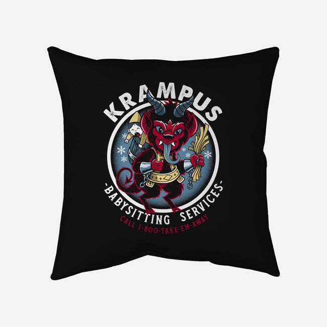 Krampus Babysitting Services-none removable cover w insert throw pillow-Nemons