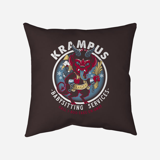 Krampus Babysitting Services-none removable cover w insert throw pillow-Nemons