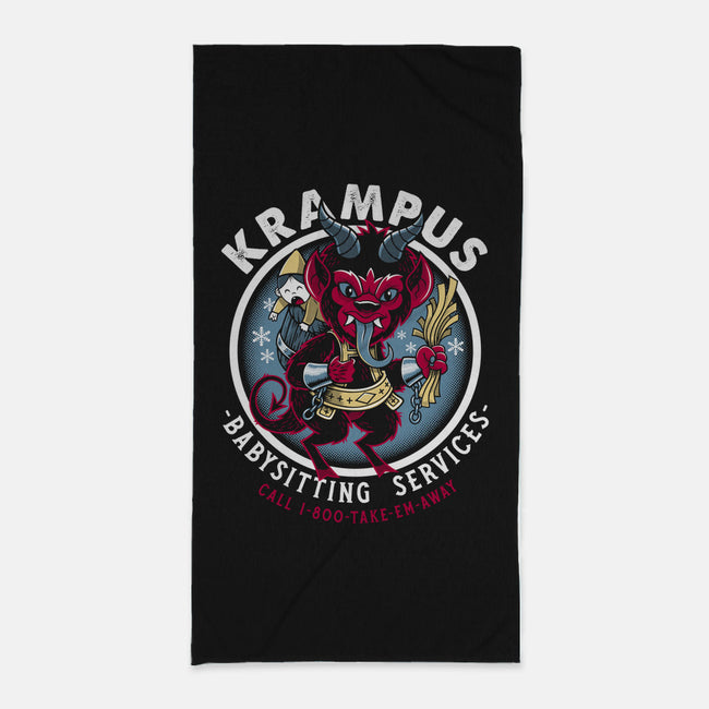 Krampus Babysitting Services-none beach towel-Nemons