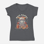 Hail Santa Claus-womens v-neck tee-eduely