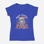 Hail Santa Claus-womens v-neck tee-eduely