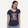 Hail Santa Claus-womens v-neck tee-eduely