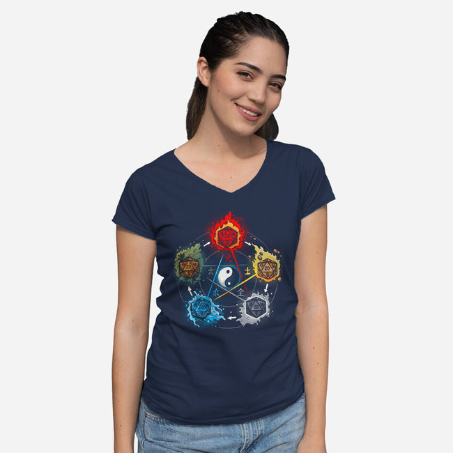 Dice Elements-womens v-neck tee-Vallina84