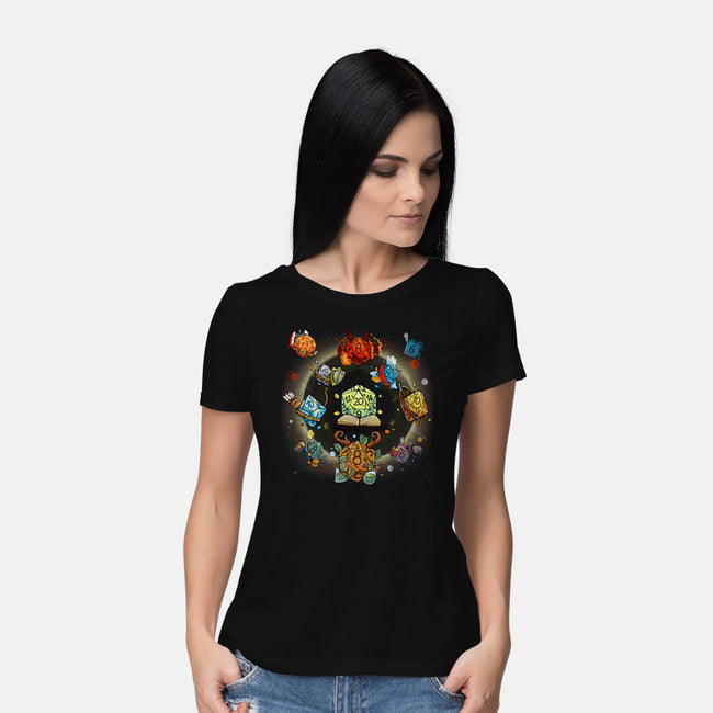 Black Hole Dice-womens basic tee-Vallina84