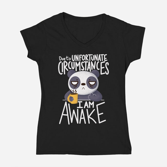 Morning Panda-womens v-neck tee-TaylorRoss1