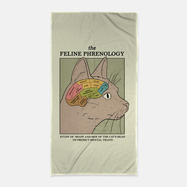 The Feline Phrenology-none beach towel-Thiago Correa