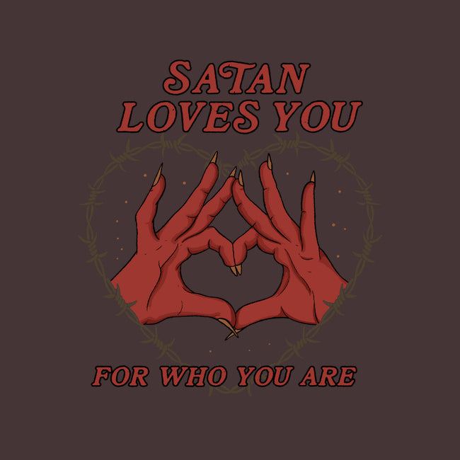 Satan Loves You-none removable cover w insert throw pillow-Thiago Correa