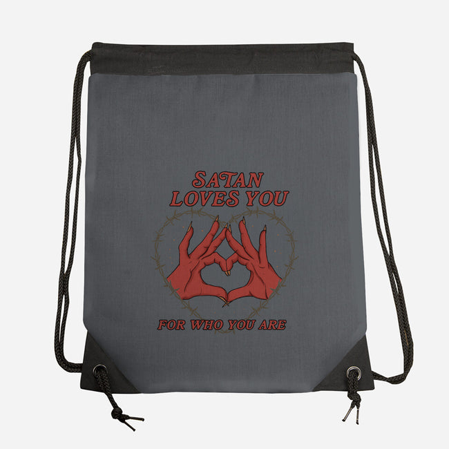 Satan Loves You-none drawstring bag-Thiago Correa