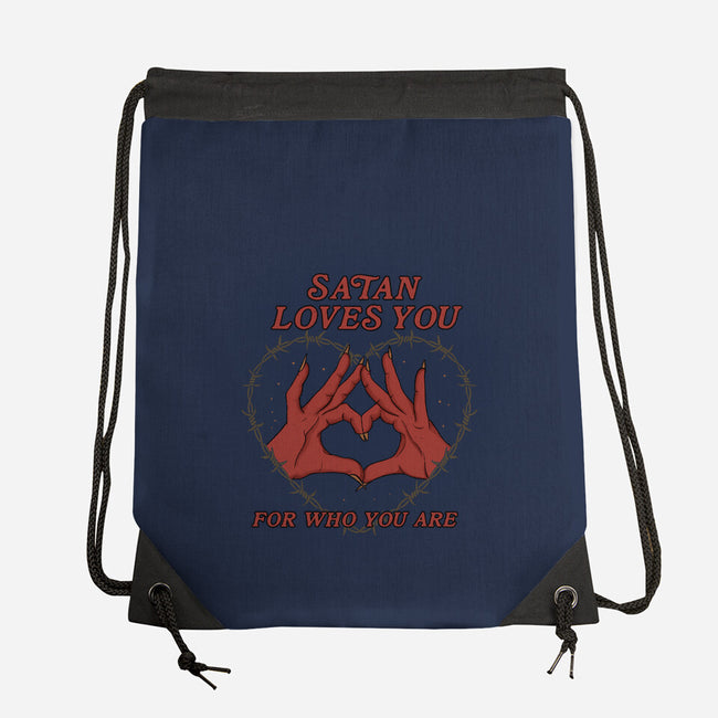 Satan Loves You-none drawstring bag-Thiago Correa