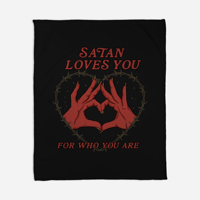 Satan Loves You-none fleece blanket-Thiago Correa