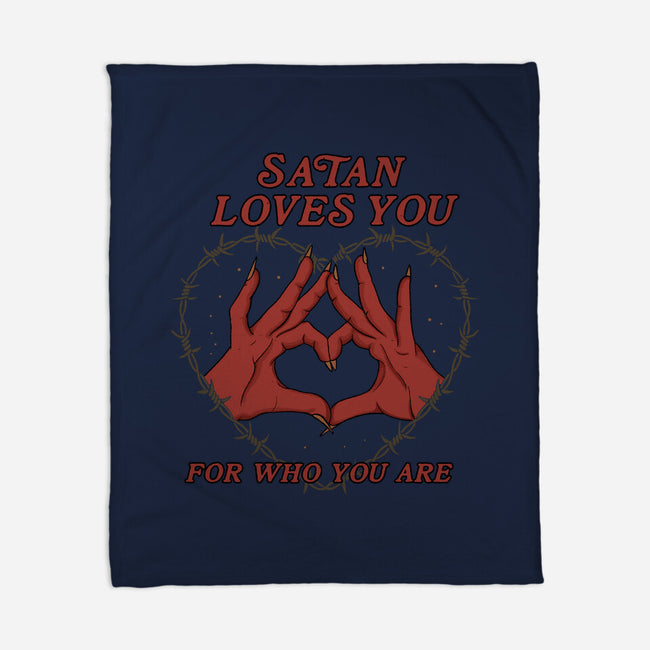 Satan Loves You-none fleece blanket-Thiago Correa
