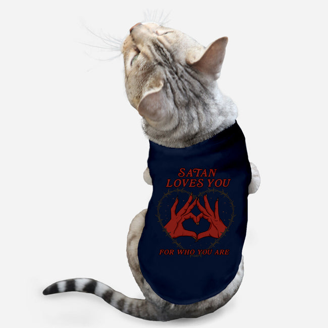 Satan Loves You-cat basic pet tank-Thiago Correa