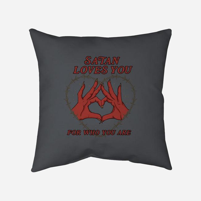 Satan Loves You-none removable cover w insert throw pillow-Thiago Correa