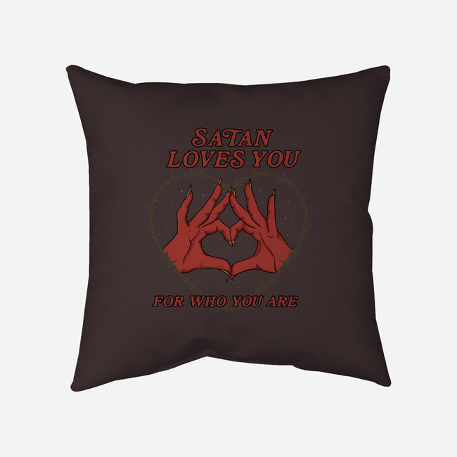 Satan Loves You-none removable cover w insert throw pillow-Thiago Correa