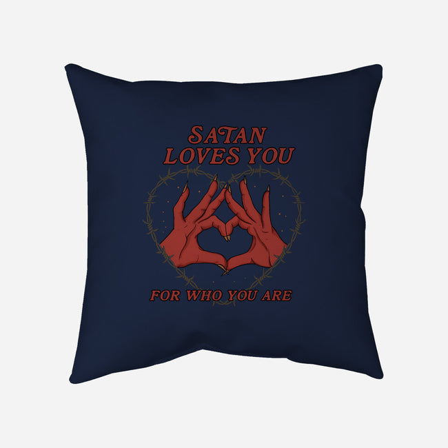 Satan Loves You-none removable cover w insert throw pillow-Thiago Correa