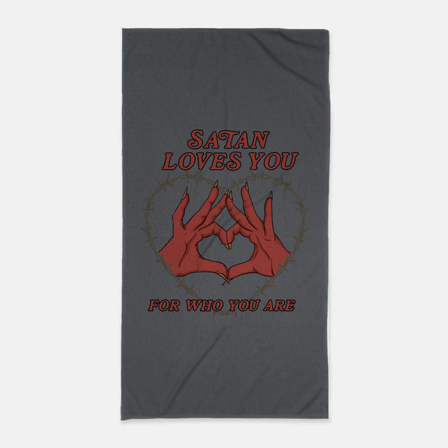 Satan Loves You-none beach towel-Thiago Correa