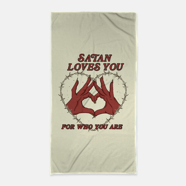 Satan Loves You-none beach towel-Thiago Correa