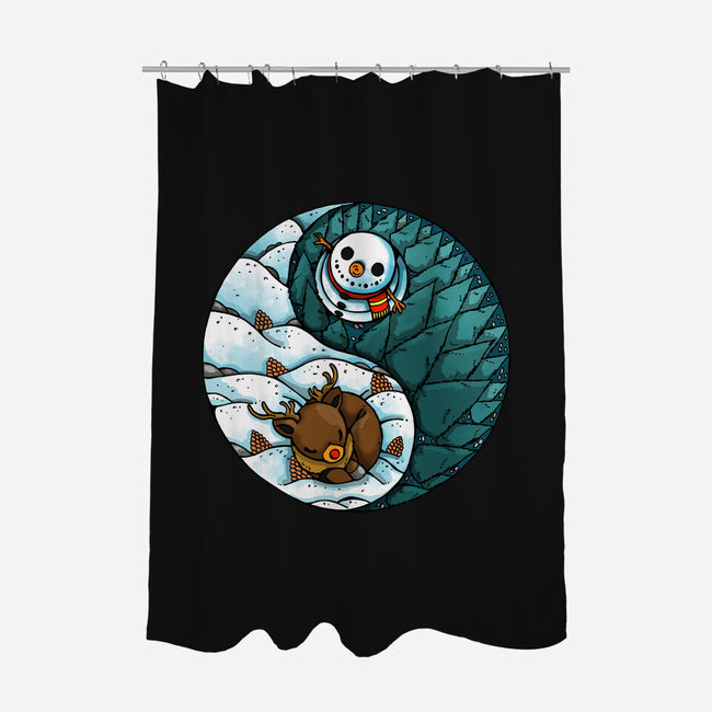 Yin Yang Winter-none polyester shower curtain-Vallina84