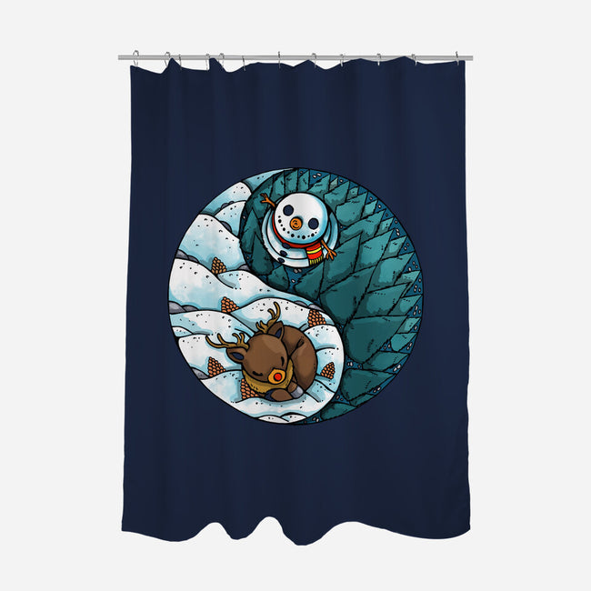 Yin Yang Winter-none polyester shower curtain-Vallina84