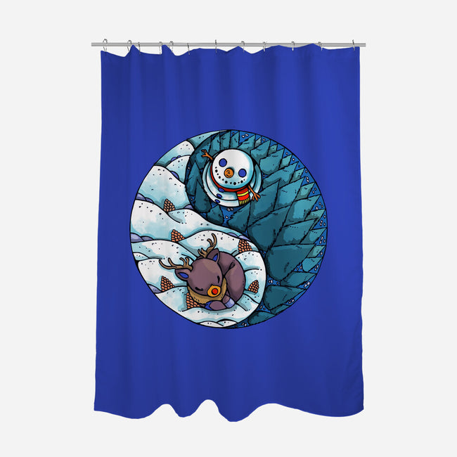 Yin Yang Winter-none polyester shower curtain-Vallina84