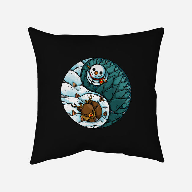 Yin Yang Winter-none removable cover w insert throw pillow-Vallina84