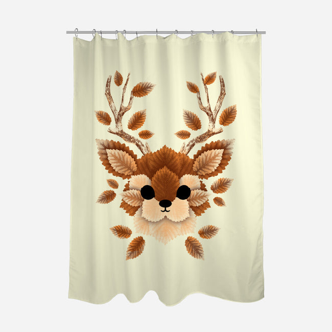 Deer Of Leaves-none polyester shower curtain-NemiMakeit