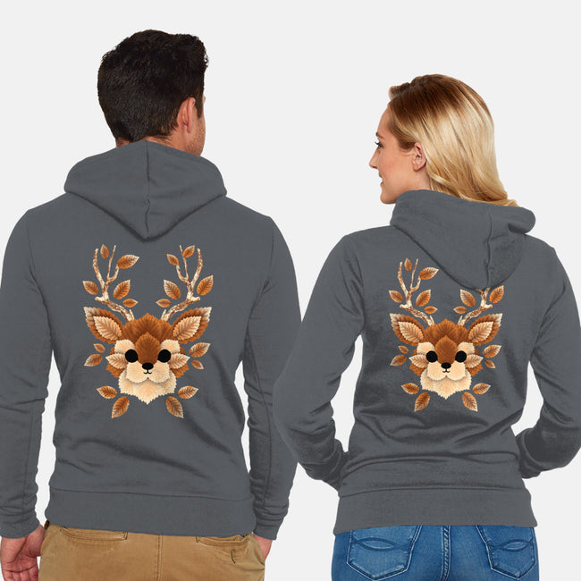 Deer Of Leaves-unisex zip-up sweatshirt-NemiMakeit