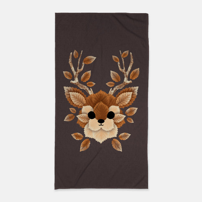 Deer Of Leaves-none beach towel-NemiMakeit
