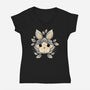 Bunny Of Leaves-womens v-neck tee-NemiMakeit