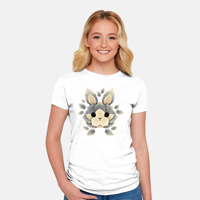 Bunny Of Leaves-womens fitted tee-NemiMakeit