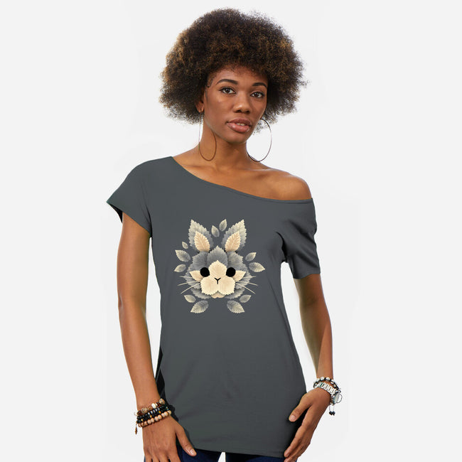 Bunny Of Leaves-womens off shoulder tee-NemiMakeit