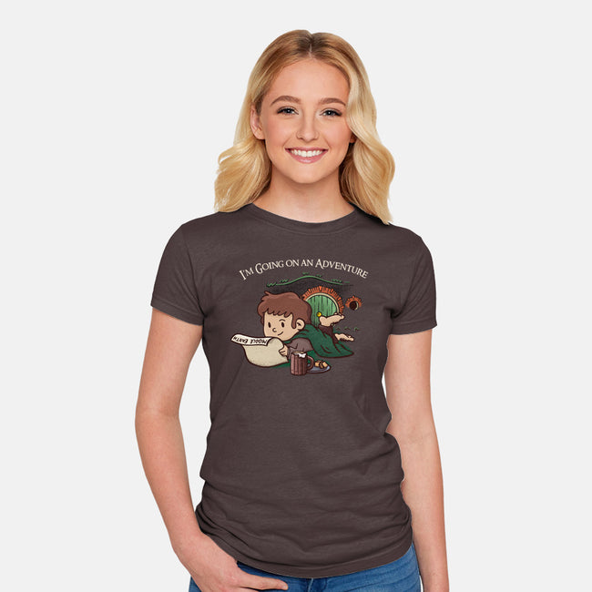 I'm Going On An Adventure-womens fitted tee-doodletoots