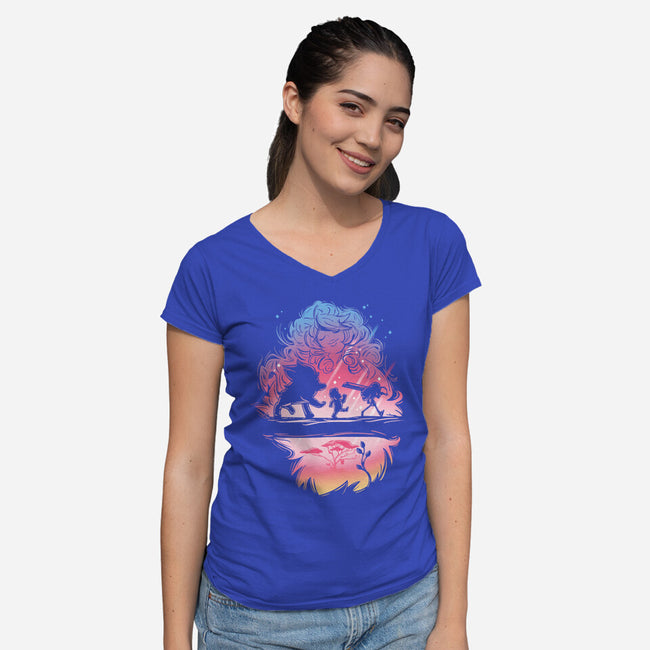 Matata Universe-womens v-neck tee-teesgeex
