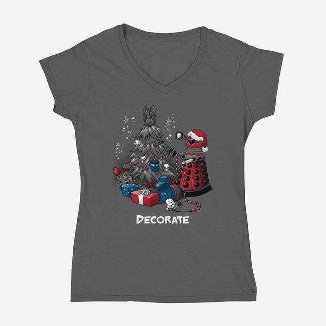 Decorate-womens v-neck tee-DoOomcat