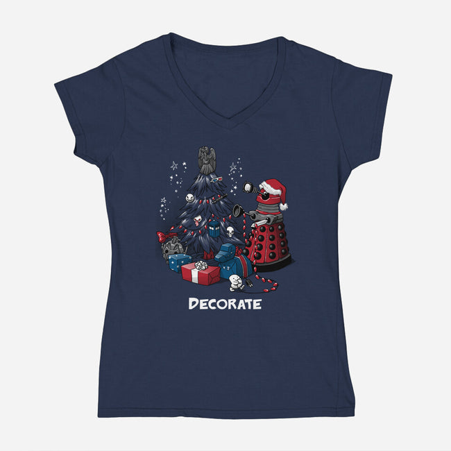 Decorate-womens v-neck tee-DoOomcat