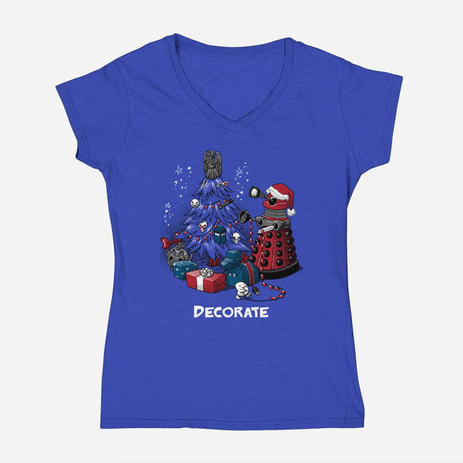 Decorate-womens v-neck tee-DoOomcat