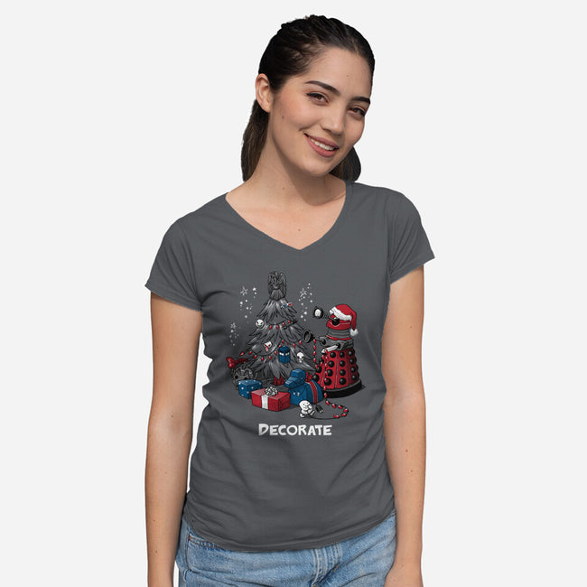 Decorate-womens v-neck tee-DoOomcat