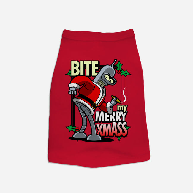 Bite my Merry XmASS-dog basic pet tank-Boggs Nicolas