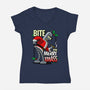 Bite my Merry XmASS-womens v-neck tee-Boggs Nicolas