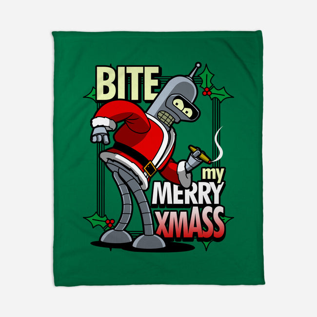 Bite my Merry XmASS-none fleece blanket-Boggs Nicolas