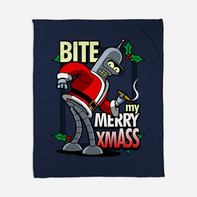 Bite my Merry XmASS-none fleece blanket-Boggs Nicolas