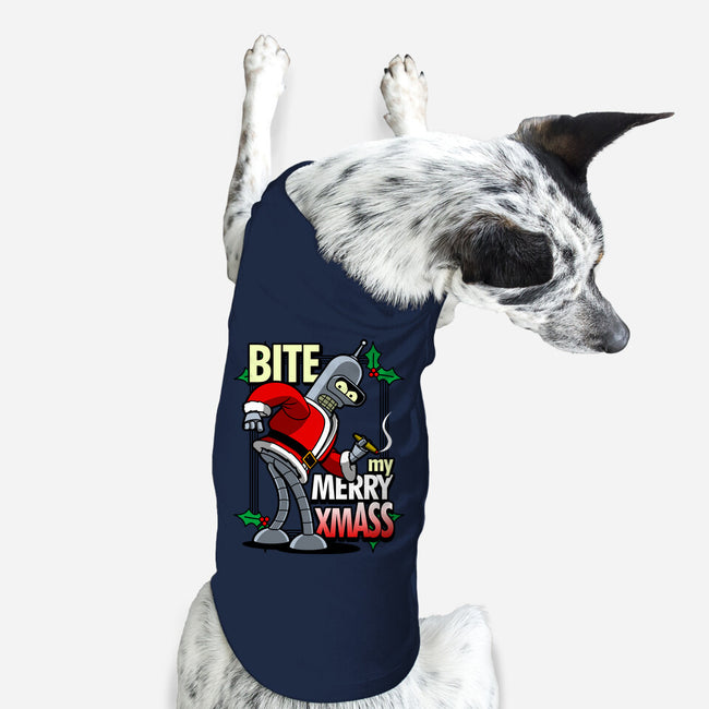 Bite my Merry XmASS-dog basic pet tank-Boggs Nicolas