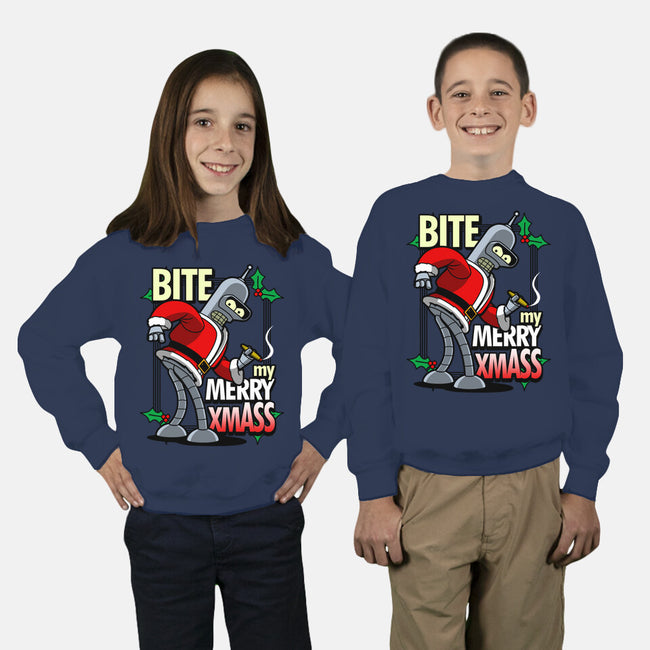 Bite my Merry XmASS-youth crew neck sweatshirt-Boggs Nicolas