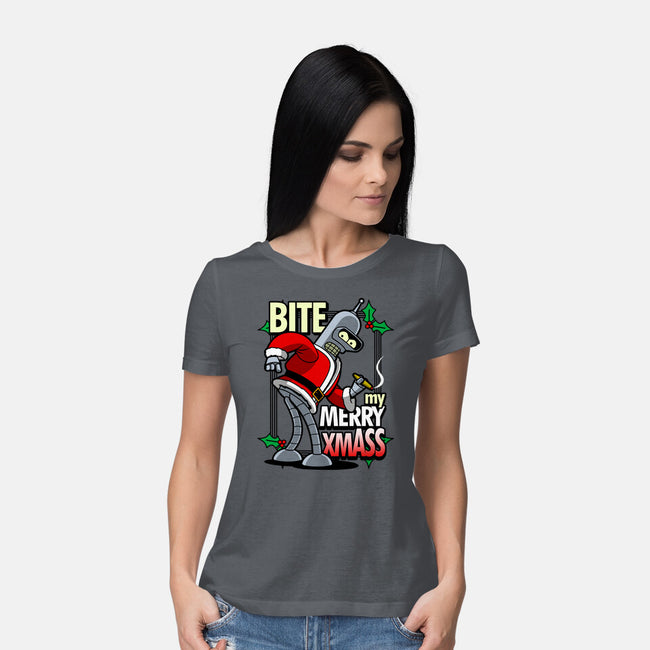 Bite my Merry XmASS-womens basic tee-Boggs Nicolas