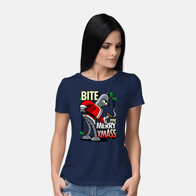 Bite my Merry XmASS-womens basic tee-Boggs Nicolas