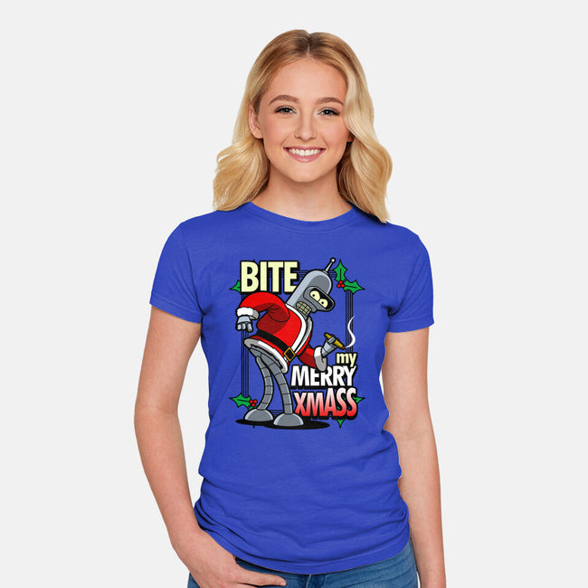 Bite my Merry XmASS-womens fitted tee-Boggs Nicolas