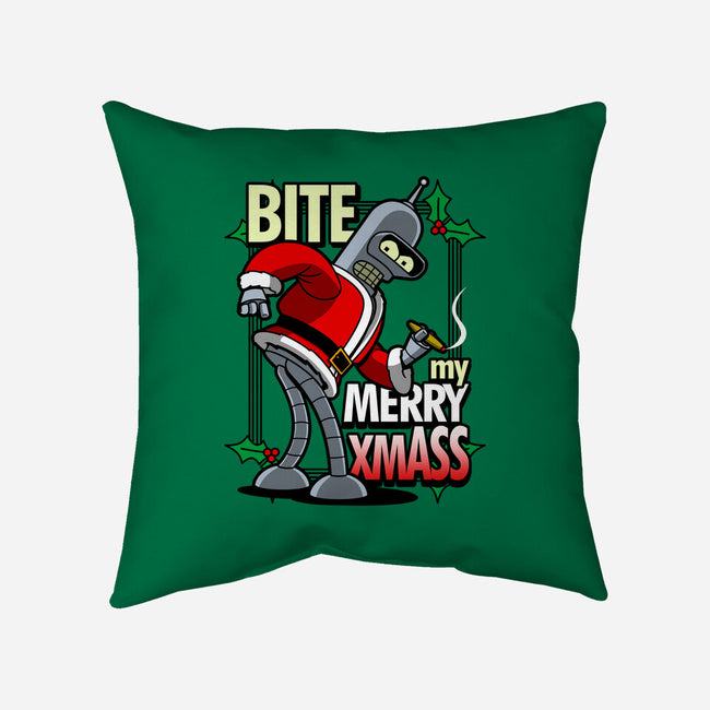 Bite my Merry XmASS-none non-removable cover w insert throw pillow-Boggs Nicolas