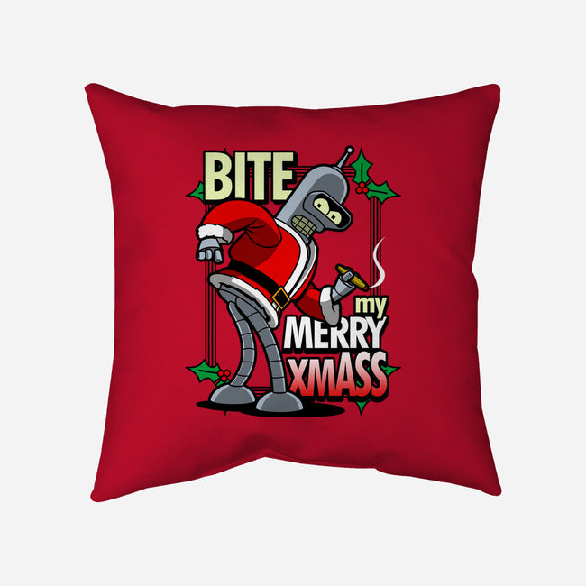 Bite my Merry XmASS-none non-removable cover w insert throw pillow-Boggs Nicolas