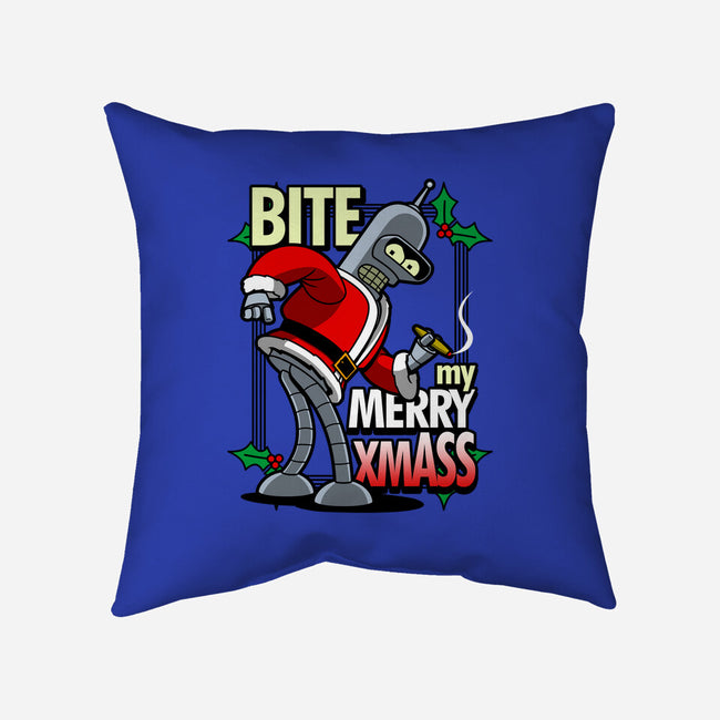 Bite my Merry XmASS-none removable cover w insert throw pillow-Boggs Nicolas